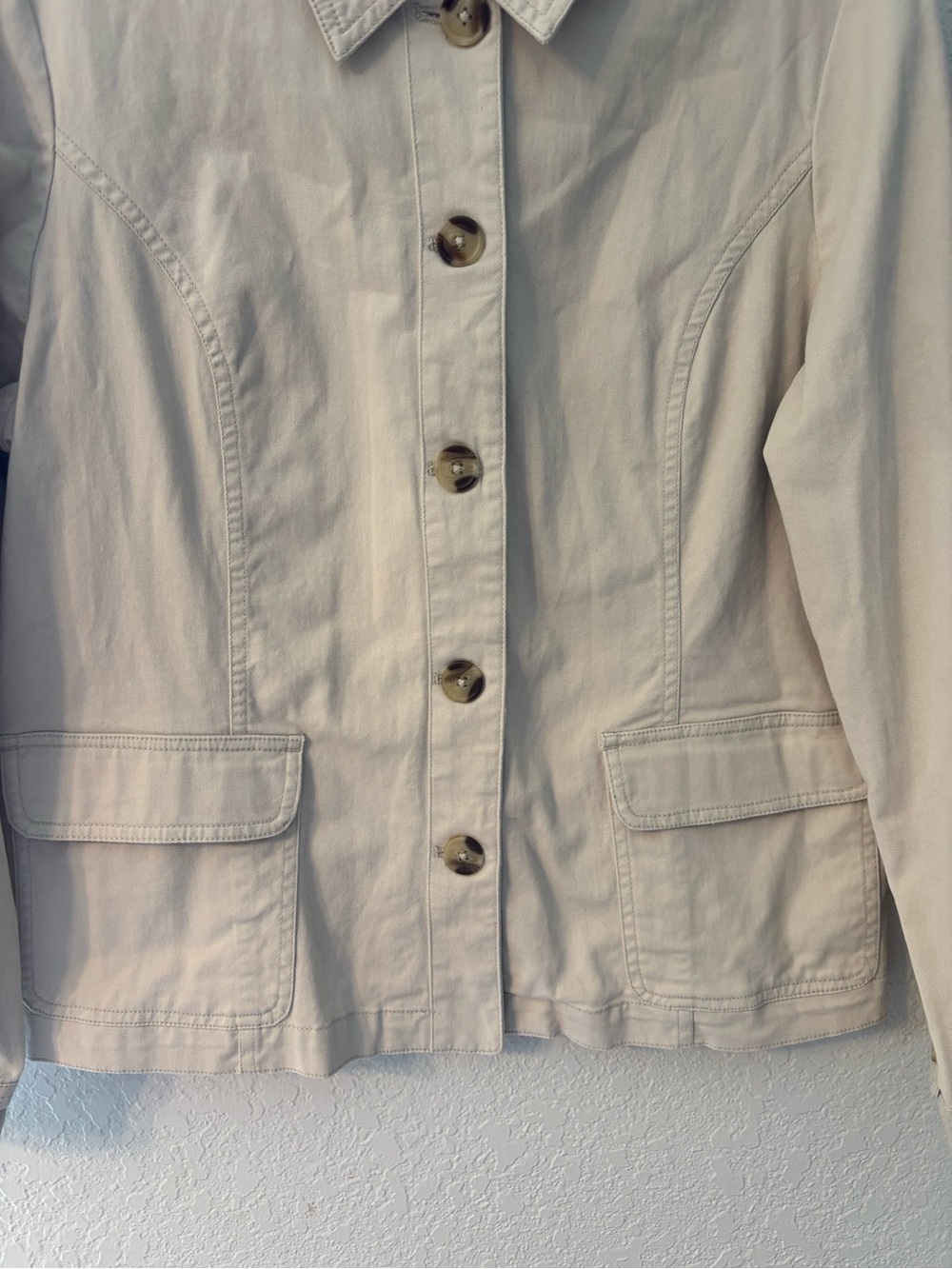 Appleseed's Cream Utility Button-Front Jacket - Picture 5 of 11